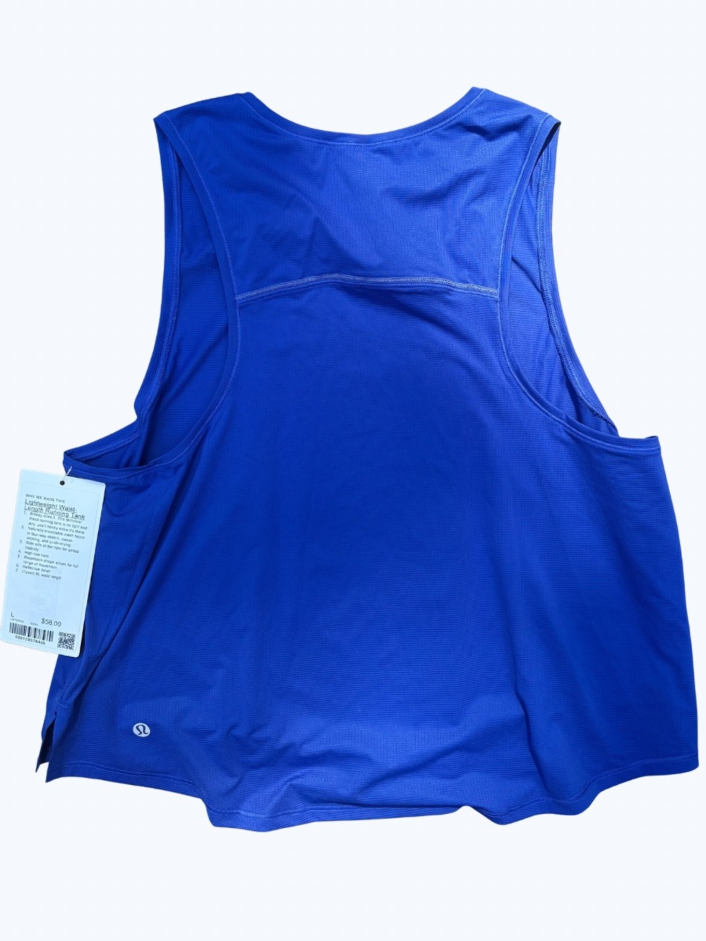 lululemon Lightweight Waist-Length Running Tank Top Beach Ball Blue Size L NWT - Picture 4 of 4